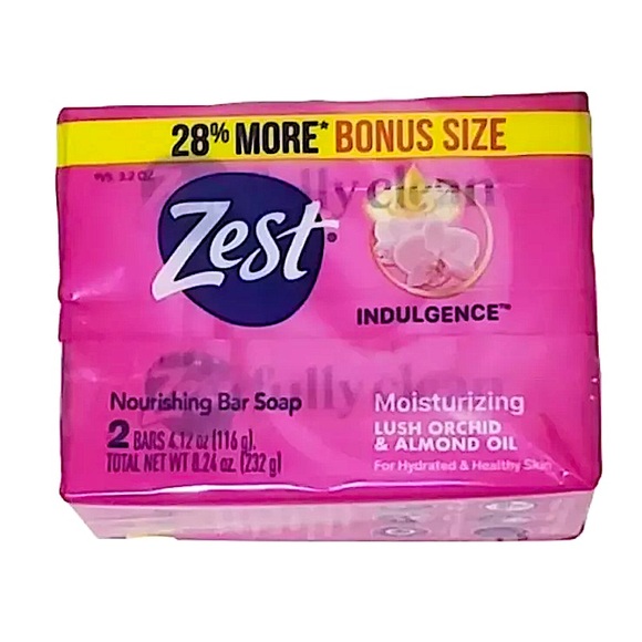 Two Pack Zest Pink Indulgence Deodorant Soap Bars 3.2 oz Lush Orchid & Almond. - Picture 1 of 1